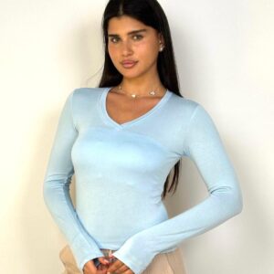 דגם 7007-5: חולצה וי  50 ס'מ שרוול ארוך