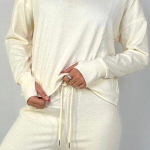 דגם 9028: חולצת פרנץ טרי משולש שרוול כפפה