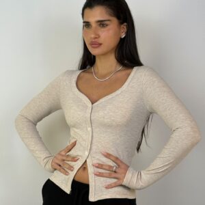 דגם 9136: קרדיגן ריב שרוול ארוך