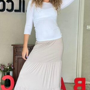 דגם 406: חצאית ריב ויסקוזה אורך 93 שחור