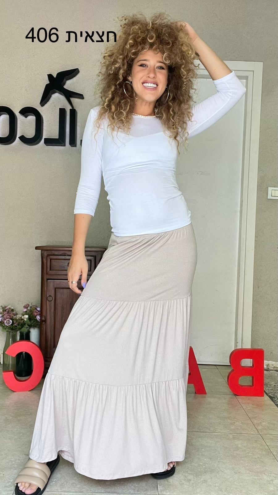 דגם 406: חצאית ריב ויסקוזה אורך 93