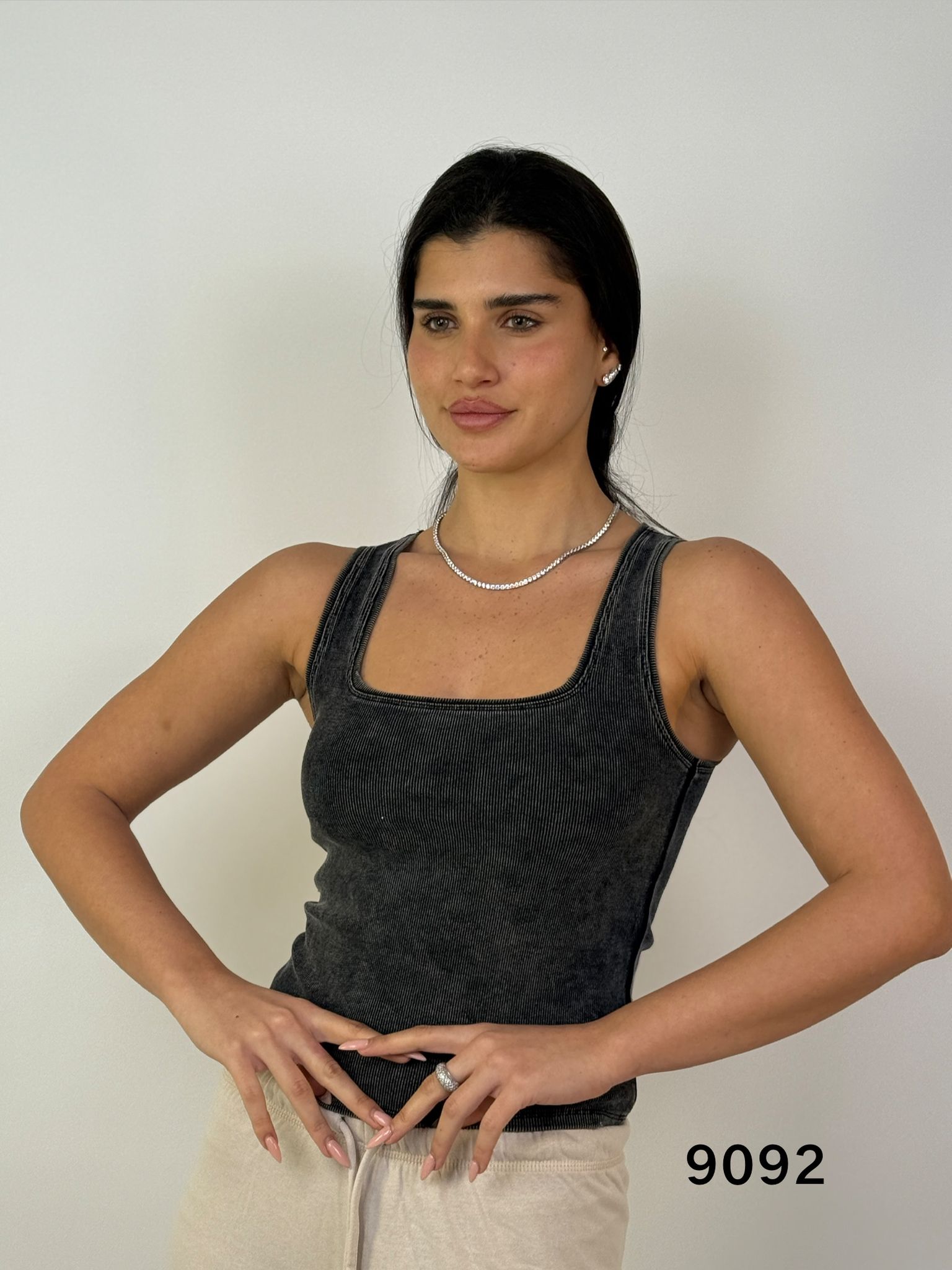 דגם 9092 :גופיה ריב סטון ווש