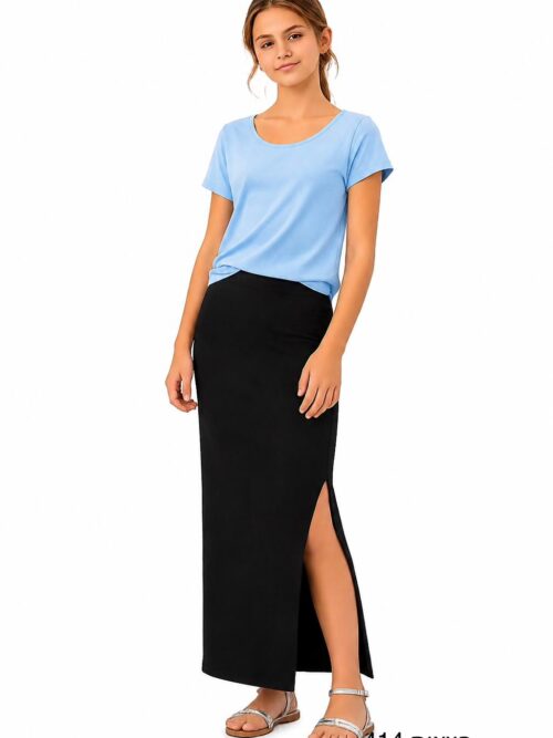 חצאית שליץ חלקה במידות — חצאיות, דגם 414 (תמונה 6)
